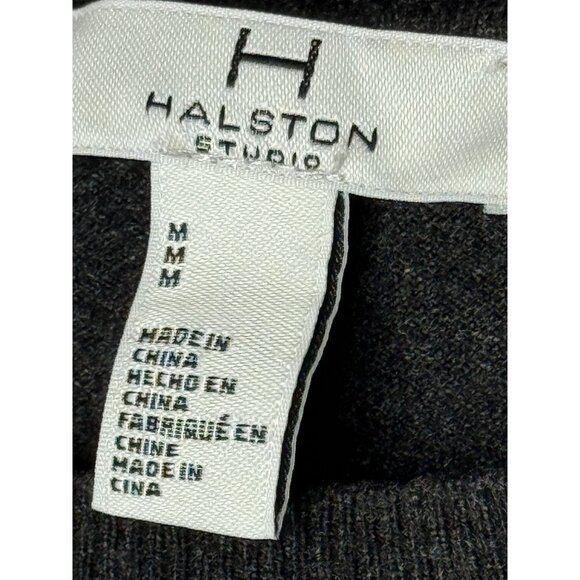 Halston Sweater Womens Tunic Knit Top Gray Size M Long Sleeve Casual Fall Winter - Picture 5 of 11